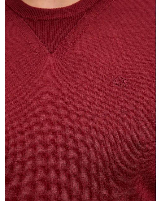 ARMANI EXCHANGE Logo-Embroidered Crew Neck Sweater for men