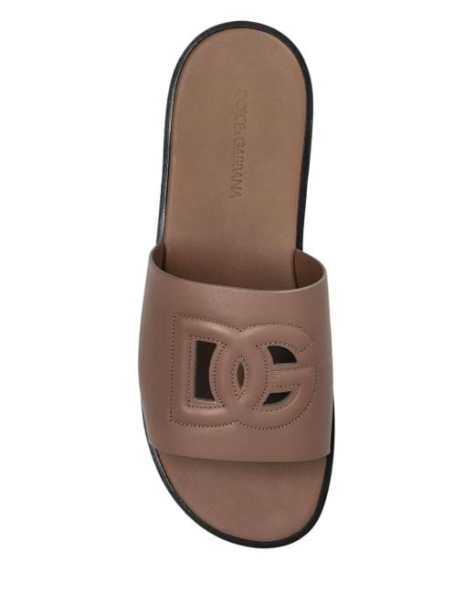 Sandalias con logo DG Dolce & Gabbana de hombre de color Brown