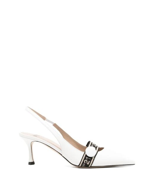 N°21 White Strap Pumps