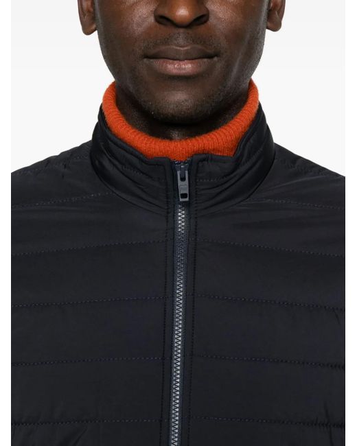 Fay Blue Quilted-Panelled Jacket for men