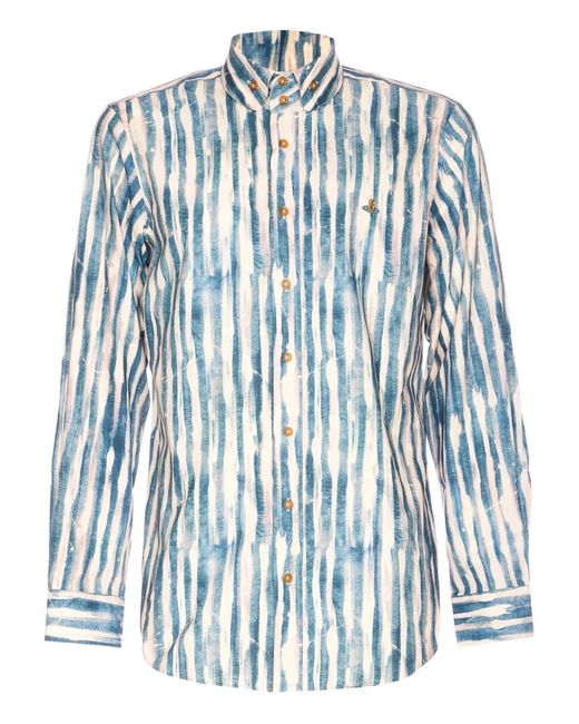 Vivienne Westwood Blue Orb-Logo Shirt for men