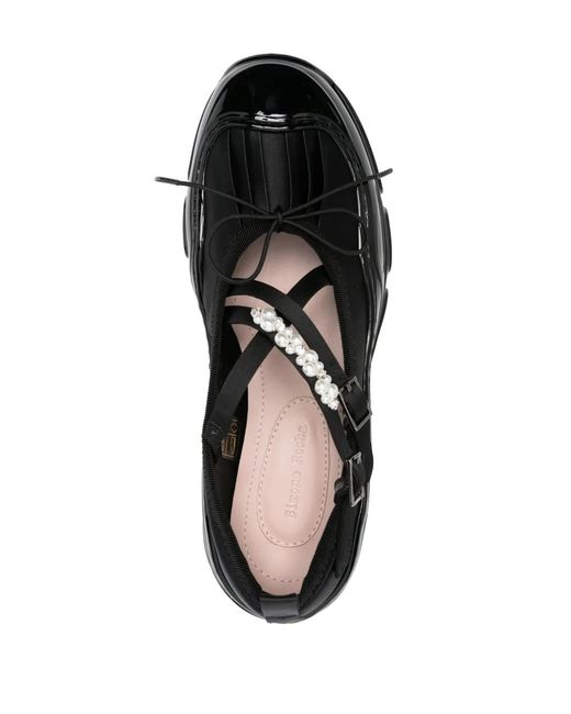 Simone Rocha Black Beaded Tracker Sneakers