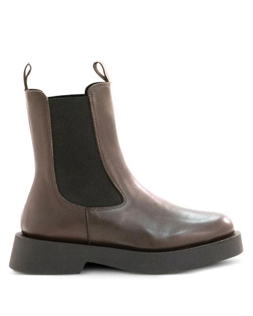 Poeve Brown Elastic-Panel Boots