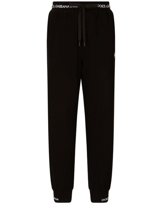 Pantalon de jogging à taille logo Dolce & Gabbana pour homme en coloris Black