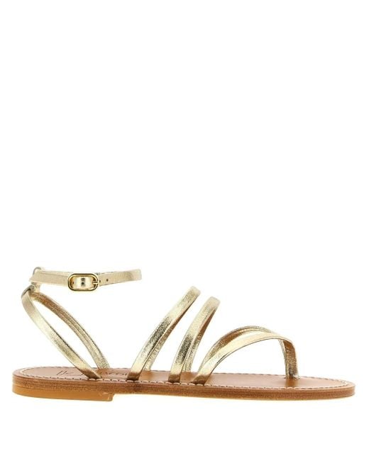 K. Jacques White Laminierte Hemeree Sandalen mit Zehensteg