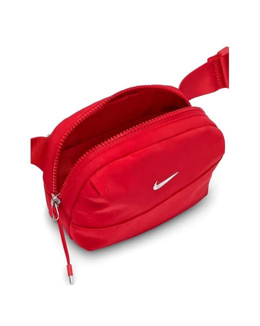 Nike Red Aura Logo-Plaque Belt Bag for men