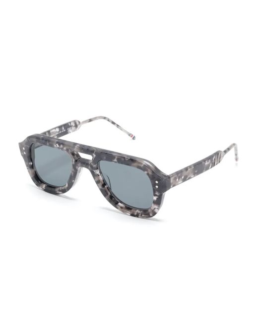 Thom Browne Gray Pilot-Frame Sunglasses