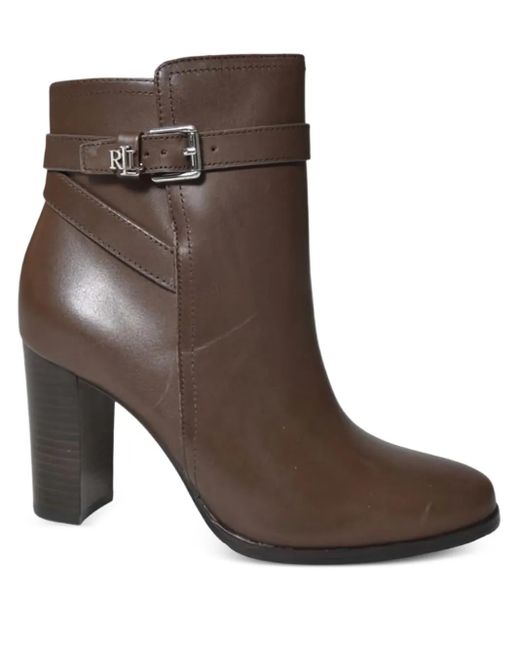 Ralph Lauren Brown 85Mm Buckle-Strap Boots