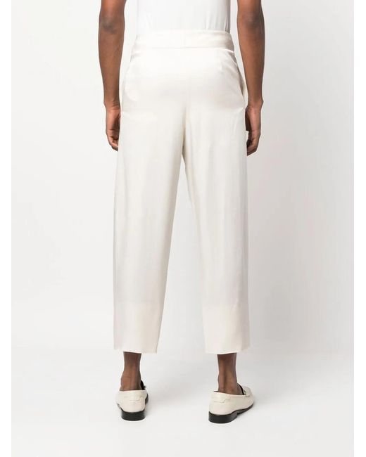 Saint Laurent White Buttoned Slim Trousers for men
