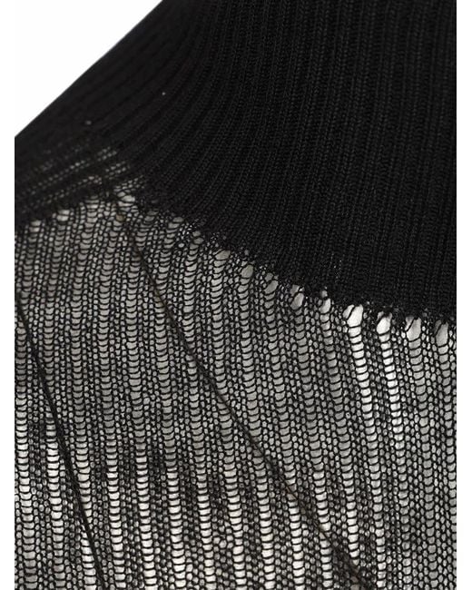 Rick Owens Black Ribbed-Knit Cashmere Sweater for men