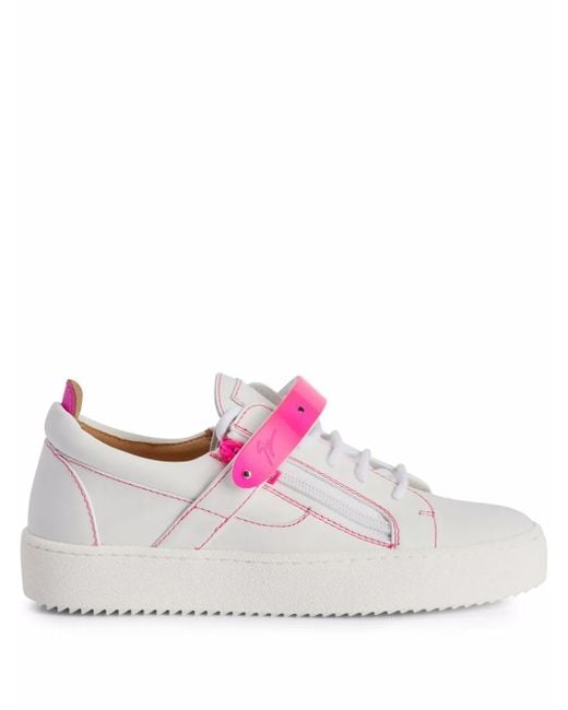 Giuseppe Zanotti Pink Coby Touch-Strap Sneakers