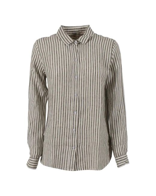 Barbour Gray Striped Shirt
