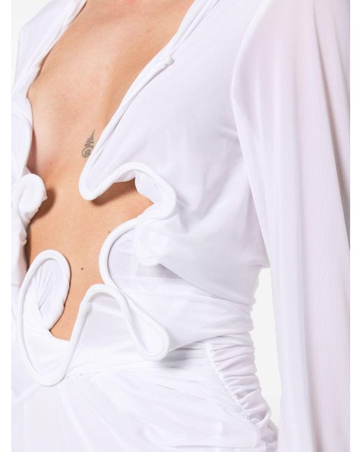 Vestido largo Venus con escote pronunciado Christopher Esber de color White