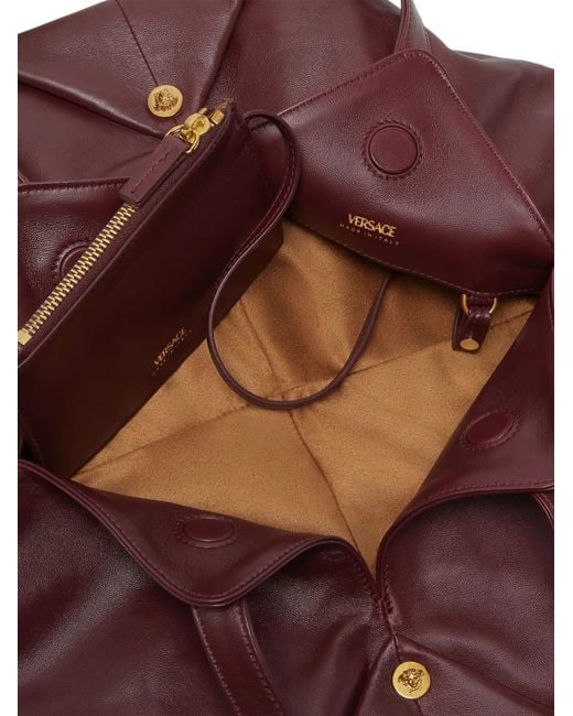 Versace Purple Protea Nappa Shoulder Bag