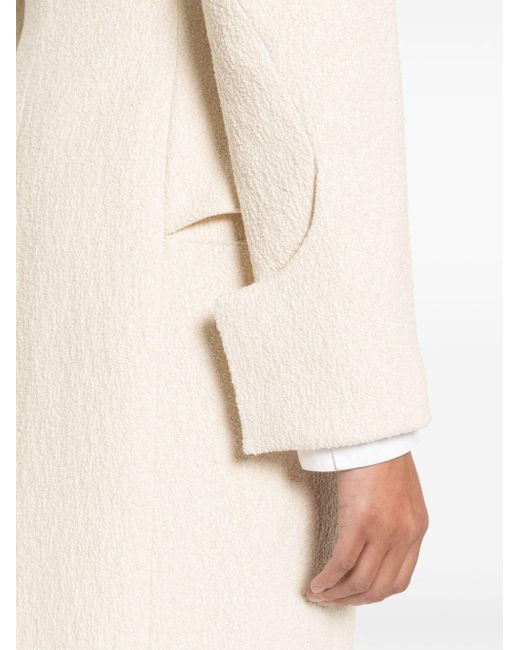 Jacquemus White Neutral Le Manteau Cubo Coat - Women's - Polyamide/spandex/elastane/cotton/viscosespandex/elastanecotton