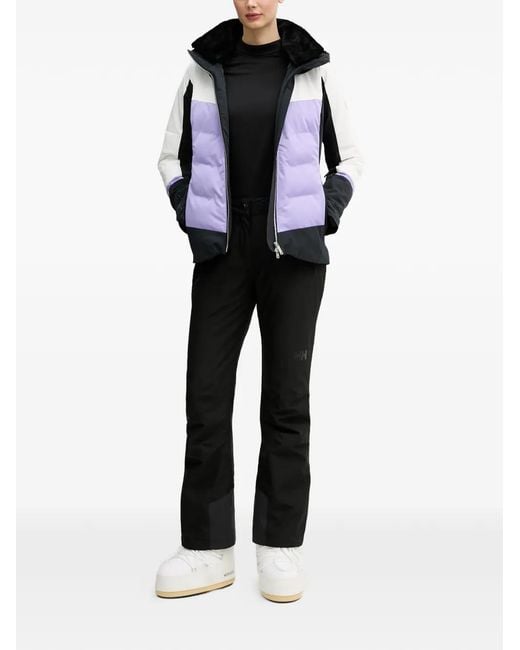 Descente Black Colour-Block Hooded Ski Jacket