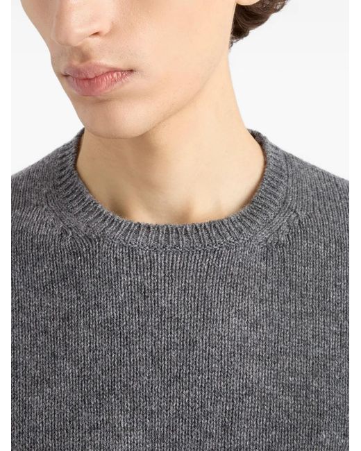 Prada Klassischer Kaschmirpullover in Gray für Herren