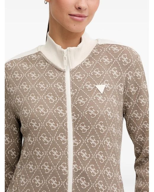 Guess Natural Monogram Zip Sweater
