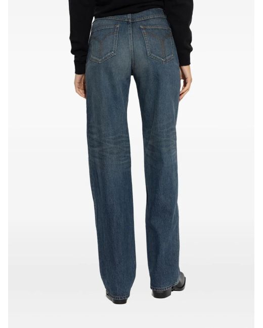 Versace Blue Plaque-Detailed Jeans