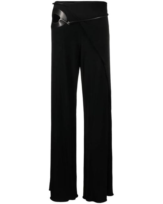 Tom Ford Black Cut-out Wide-leg Silk Trousers