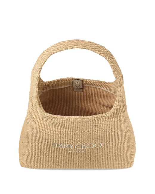 Jimmy Choo Natural Large Beach Diamond Shoulder Bag