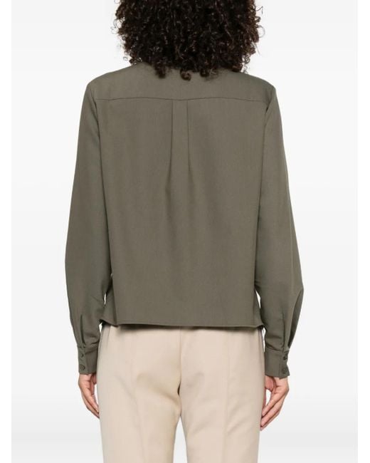 Blusa A Maniche Lunghe Con Fiocco di Self-Portrait in Green
