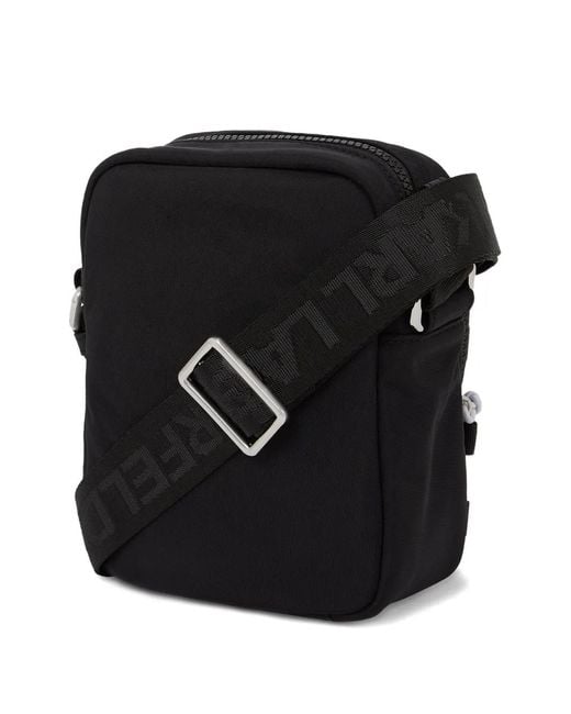 Karl Lagerfeld Black String Utility Reporter Menssager Bag for men