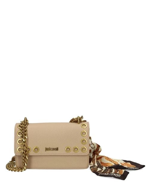 Just Cavalli Natural Chain-Strap Shoulder Bag
