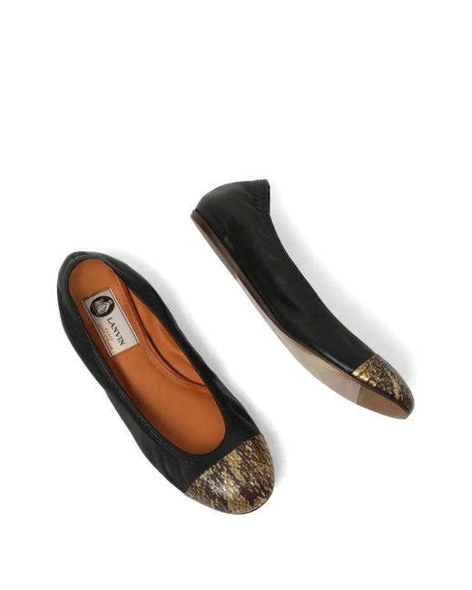 Lanvin White Cap-Toe Ballet Flats