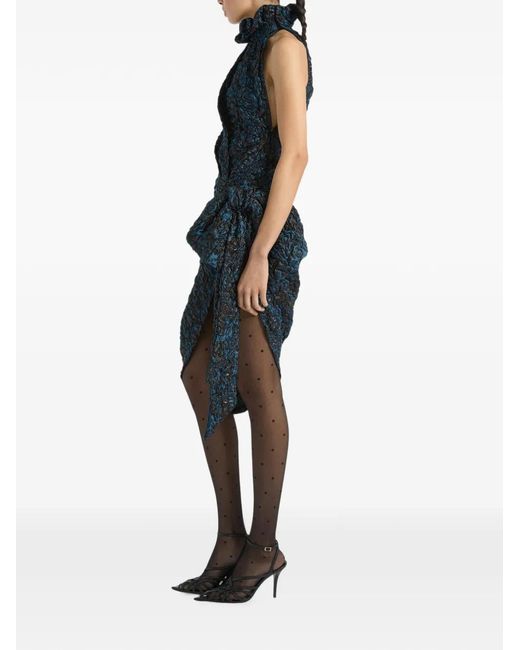 Balmain Blue Draped Dress