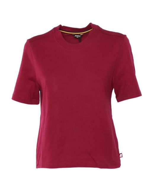 K-Way Red Amilly Crewneck Short-Sleeve T-Shirt