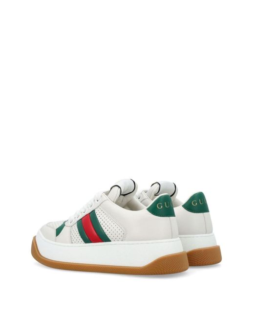 Gucci Screener Leren Sneakers in het White