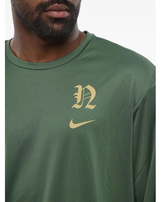 Nike Green Swim Hydroguard Dri-Fit Logo-Print T-Shirt for men