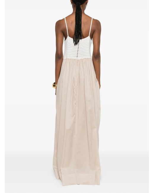 Jucca White Crochet-Knit Panelled Maxi Dress