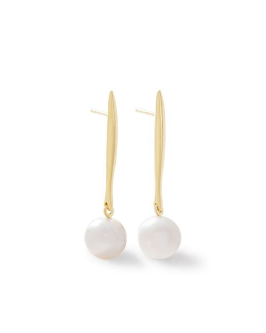 Monica Vinader Nura Pearl Drop Earrings in White