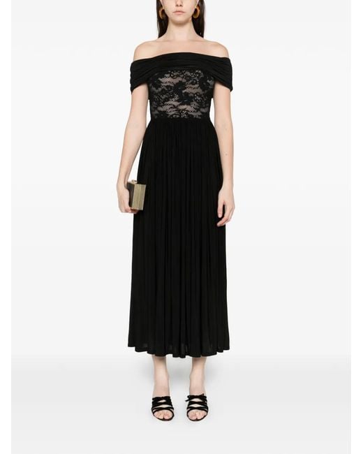 Zimmermann Black Long Dress With Bardot Neckline