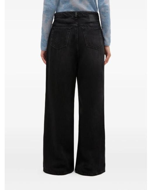 Ganni Black Jeans Mit Weitem Bein