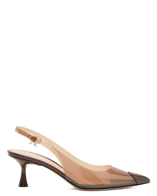 Gianvito Rossi Natural Diana Pointed Slingback Pumps