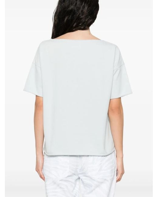 Juvia White Cotton-Blend T-Shirt