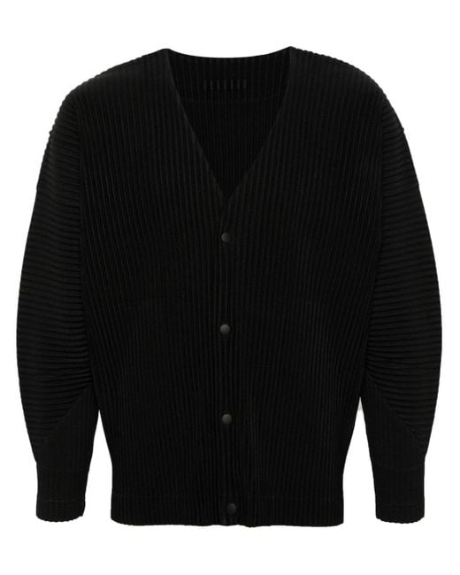 Cardigan à design plissé Homme Plissé Issey Miyake pour homme en coloris Black