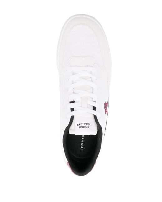 Tommy Hilfiger White Elevated Cupsole Leather Sneakers for men
