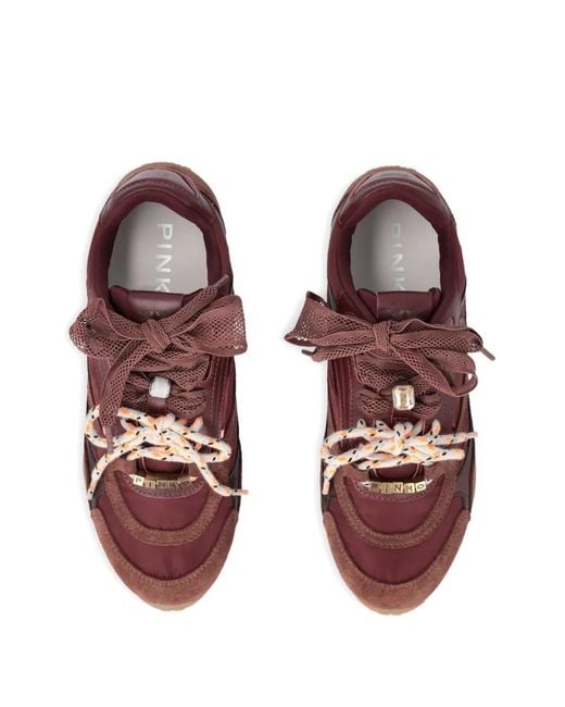 Pinko Brown Panelled Sneakers