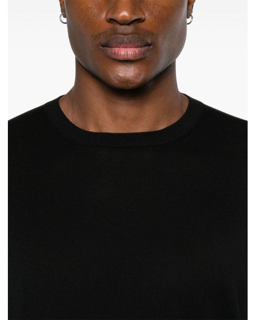 Lardini Black Short-sleeve Knitted T-shirt for men