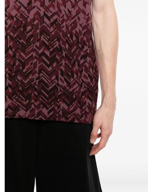 Zegna Purple V-Neck T-Shirt for men