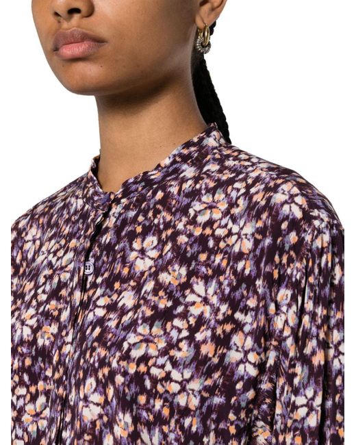 Isabel Marant Purple Catchell Floral-print Shirt