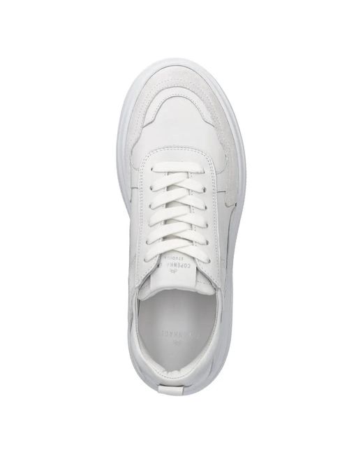 COPENHAGEN White Panelled Leather Sneakers