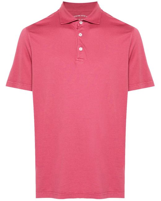 Fedeli Pink Zero Jersey Polo Shirt for men