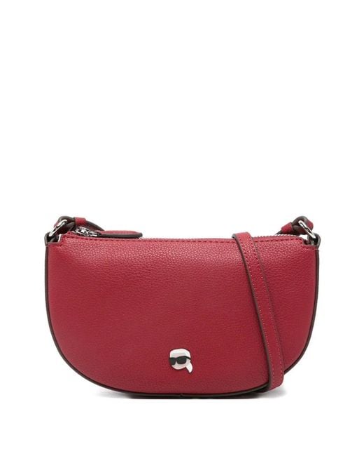 Karl Lagerfeld Red Logo-Patch Cross Body Bag