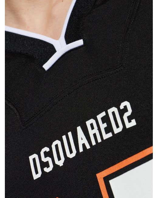 DSquared² Black V-Neck T-Shirt for men