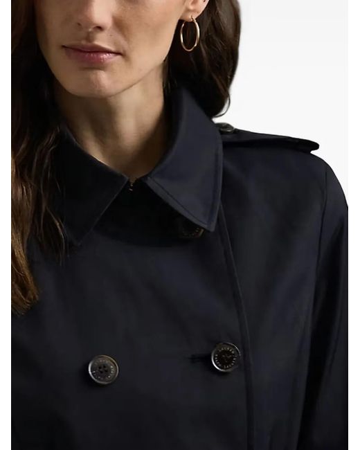 Ralph Lauren Black Double Breasted Trench Coat With Belt